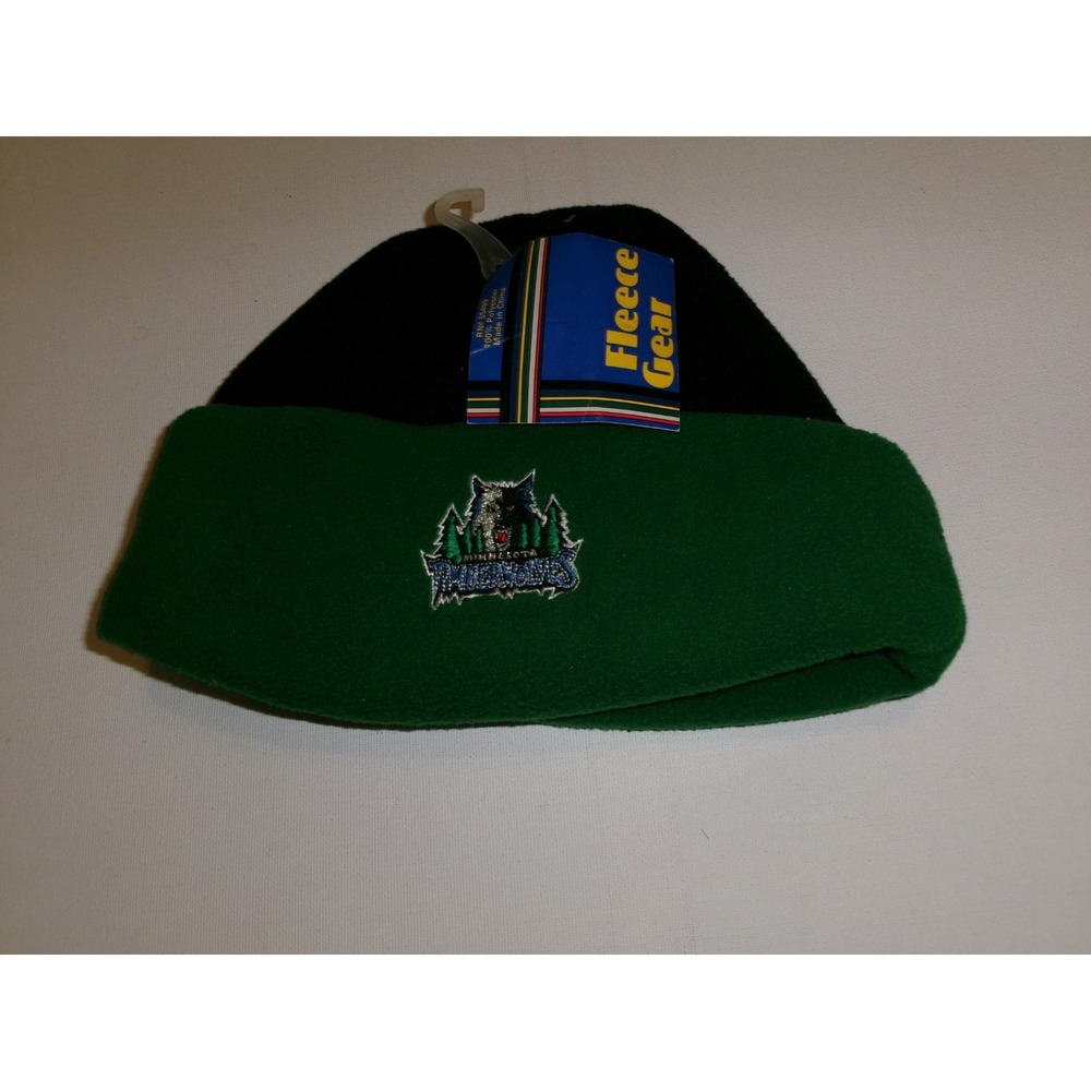 MINNESOTA TIMBERWOLVES KNIT BEANIE TOBOGGAN Y2K HAT CAP VINTAGE DEADSTOCK U5